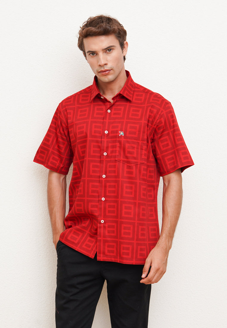 Red Men's Short Sleeve Shirt