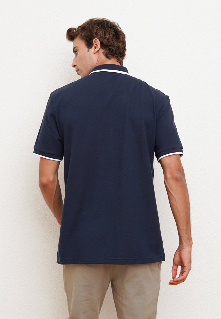 Navy Men's Short Sleeve Polo Shirt