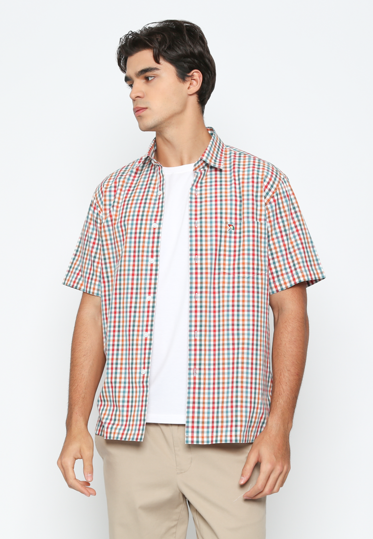 Men's White Pattern Short Sleeve Shirt