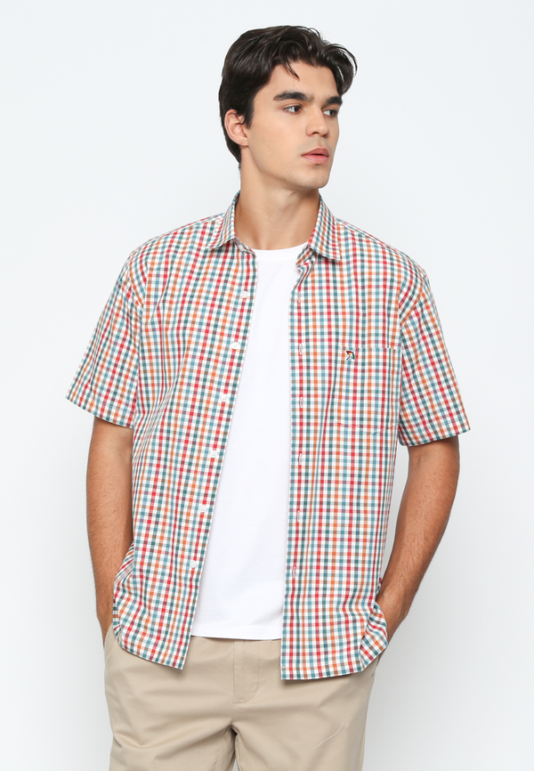 Men's White Pattern Short Sleeve Shirt