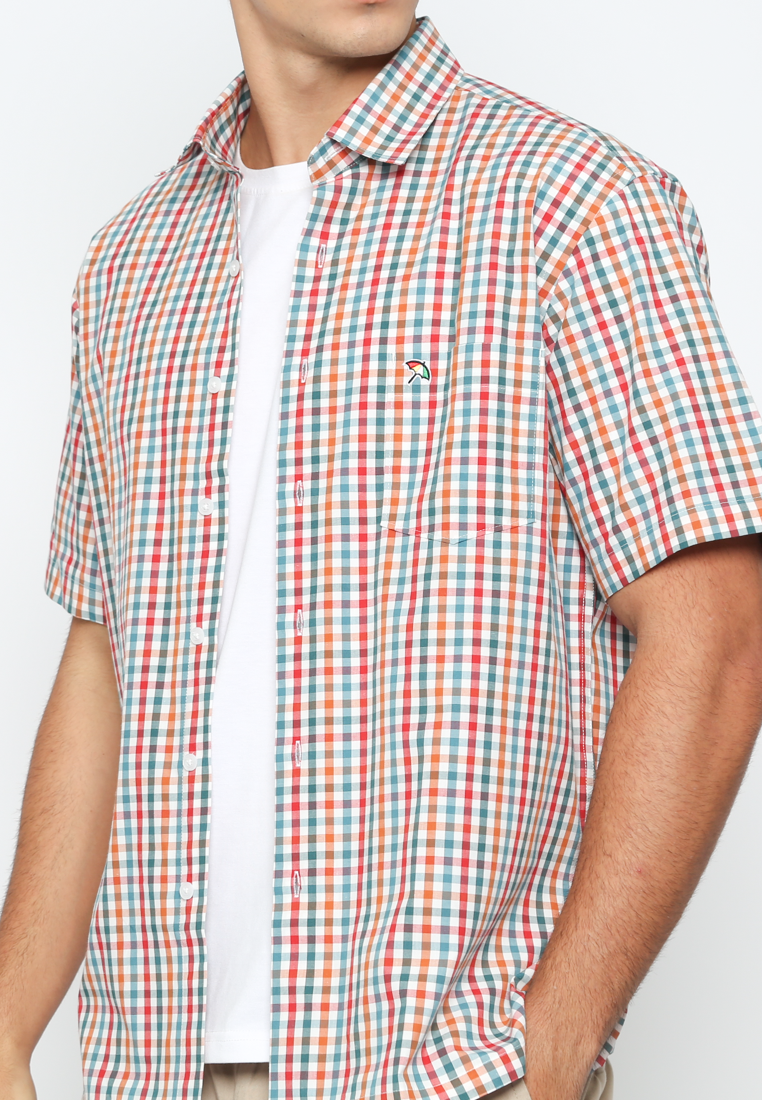 Men's White Pattern Short Sleeve Shirt