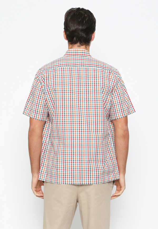 Men's White Pattern Short Sleeve Shirt