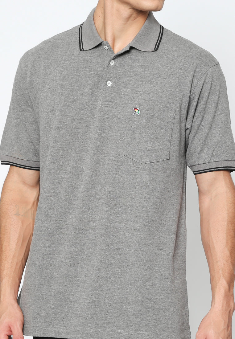 Grey Short Sleeve Men's Polo Shirt