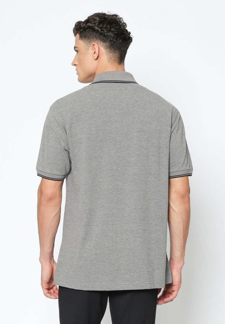 Grey Short Sleeve Men's Polo Shirt