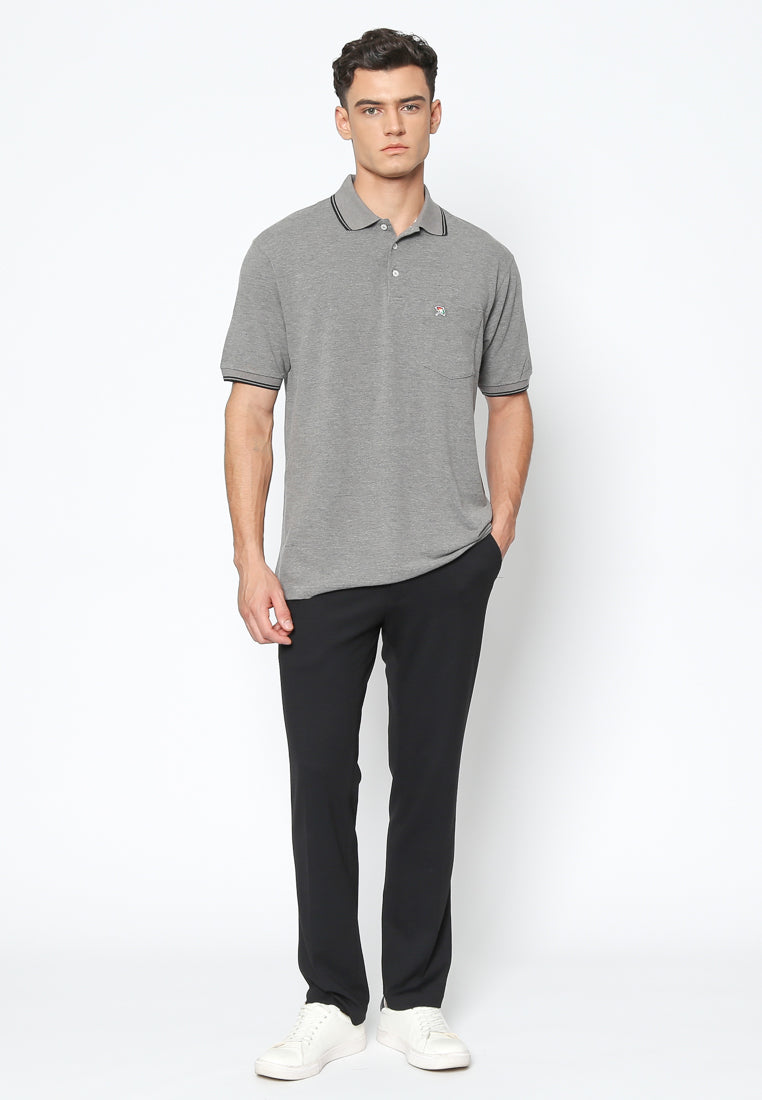 Grey Short Sleeve Men's Polo Shirt