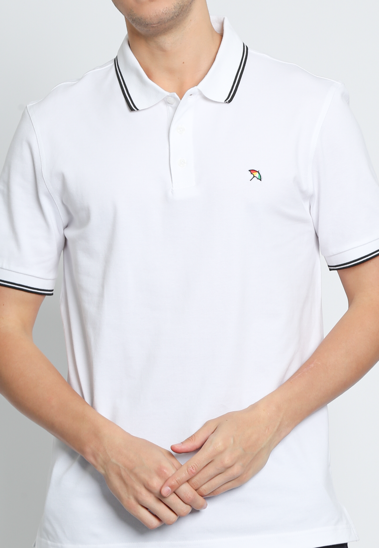 White Casual Polo Shirt Regular Fit
