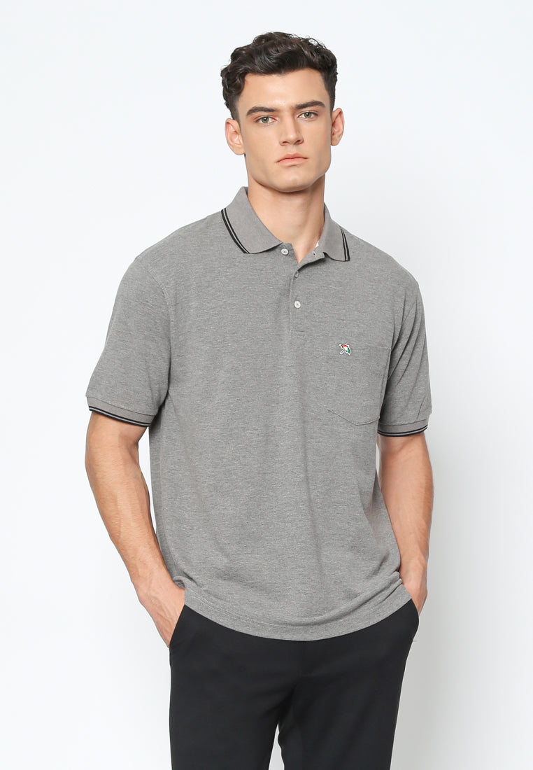 Grey Short Sleeve Men's Polo Shirt