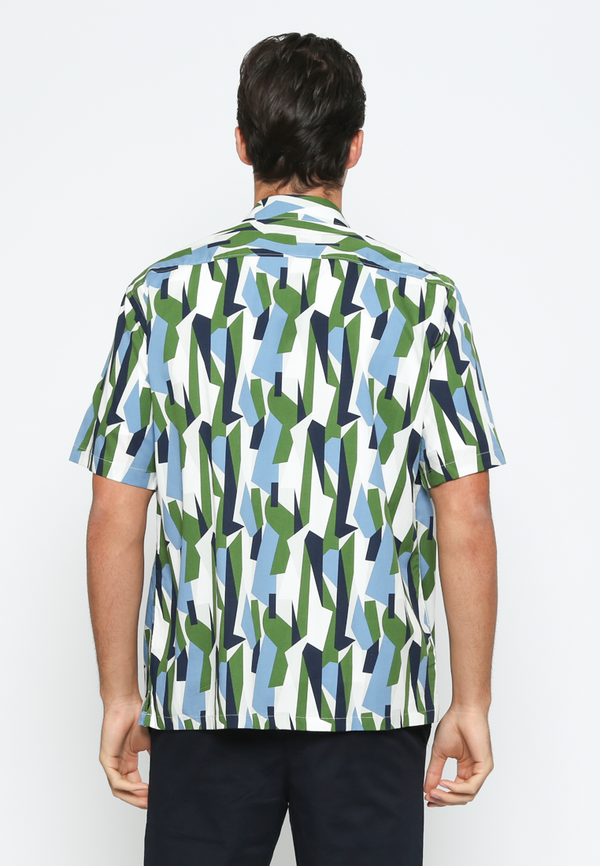 Men'S Short Sleeve Shirt With Abstract Motif