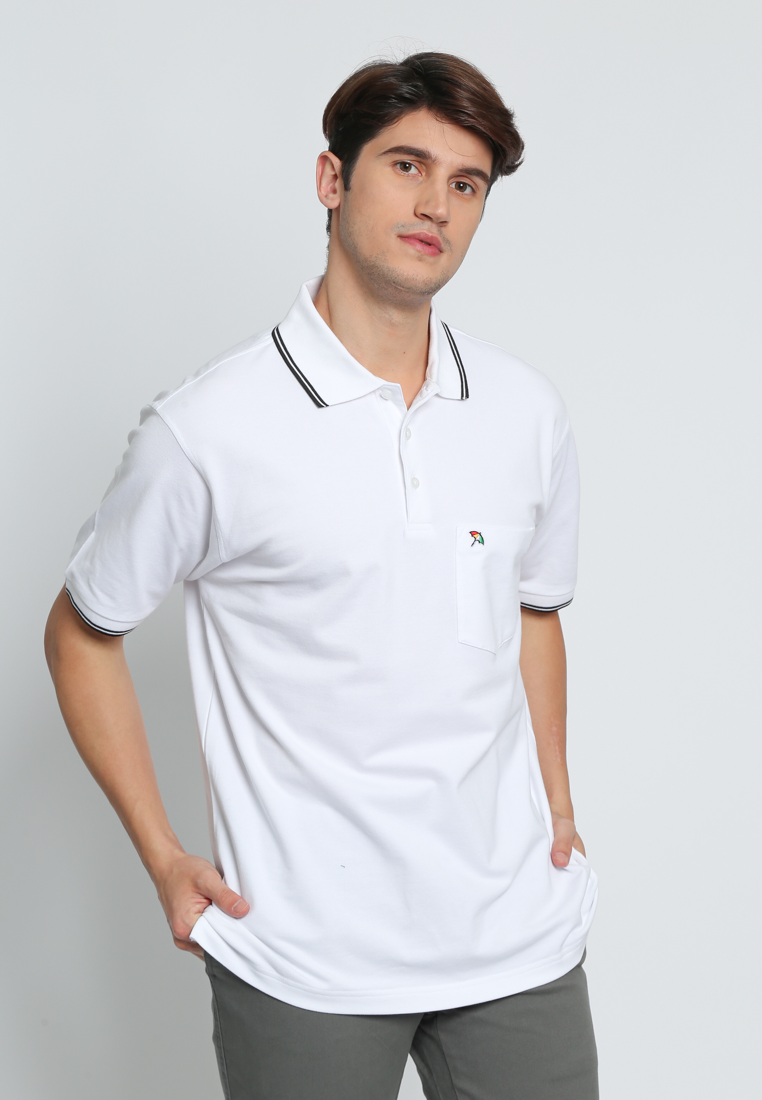 White Casual Polo Shirt Regular Fit
