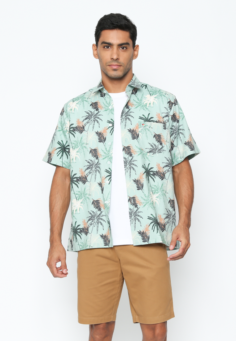 Men's Short Sleeve Shirt in Light Green