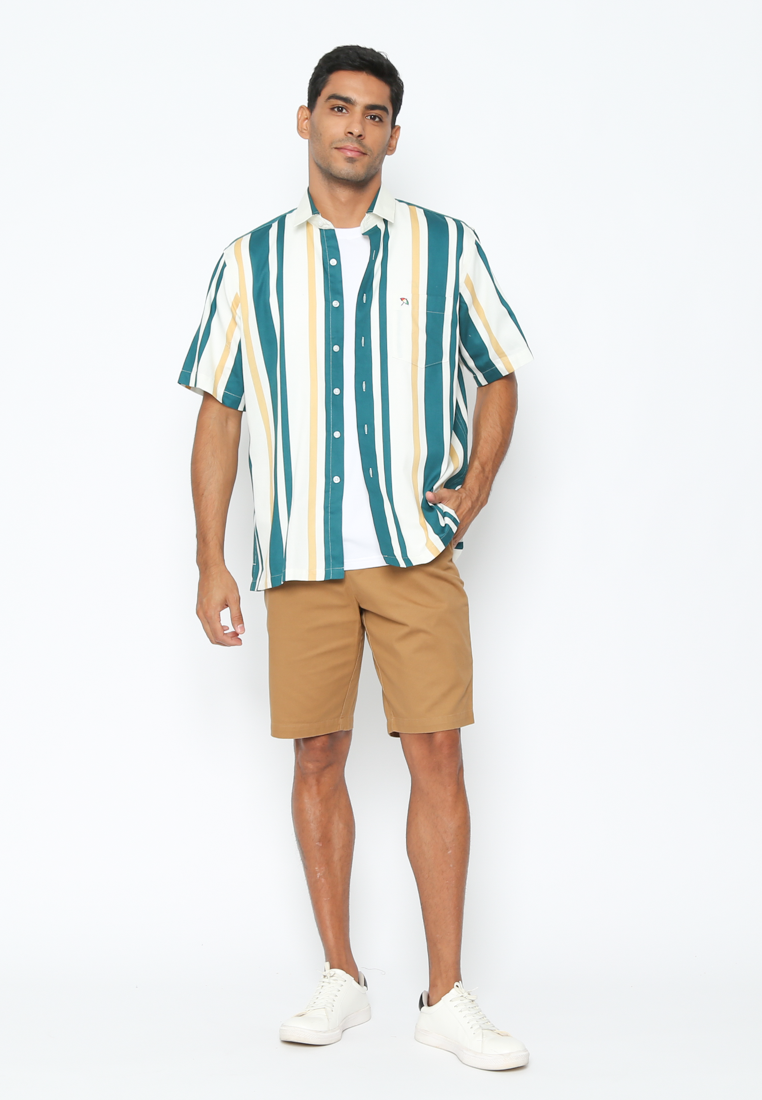 Men's Short Sleeve Shirt in Blue-Green