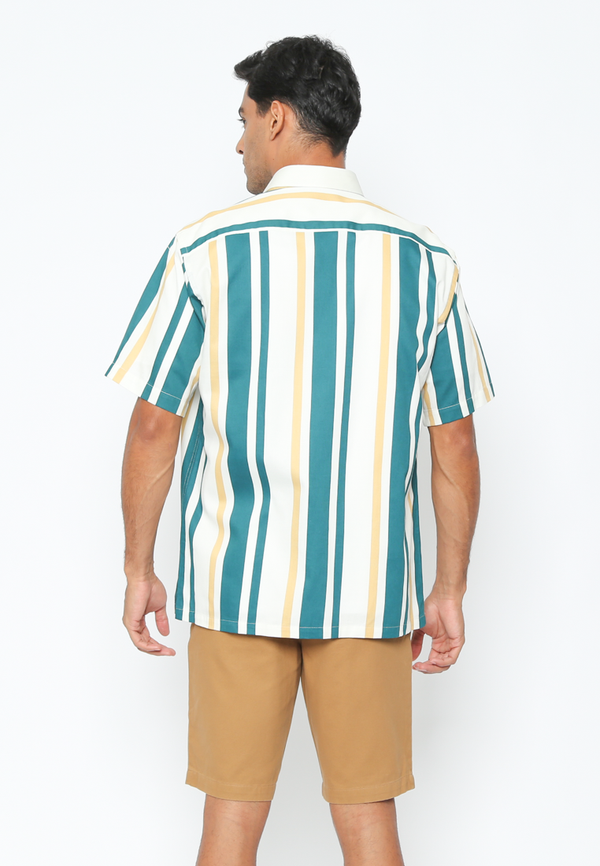 Men's Short Sleeve Shirt in Blue-Green