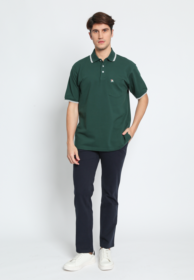 Dark Green Casual Polo Shirt Regular Fit