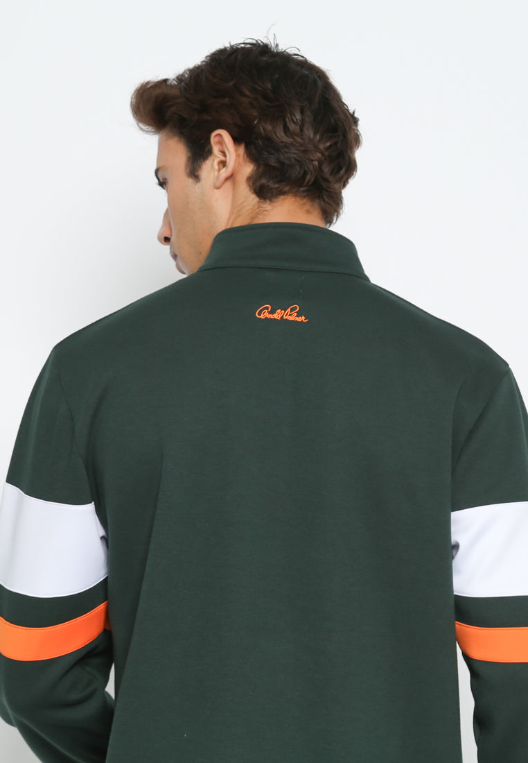 Green Men's Zipper-Front Sweatshirt