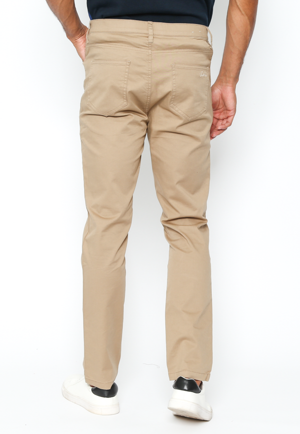 Men's Cream Straight Fit Chino Pants