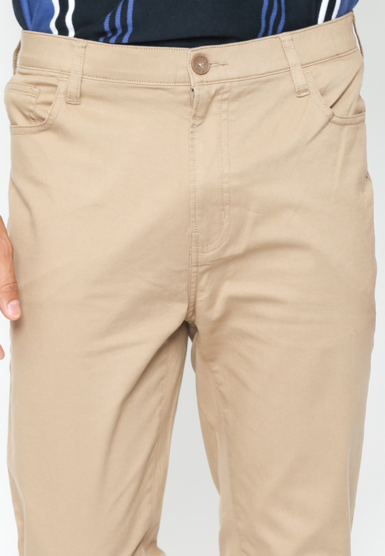 Men's Cream Straight Fit Chino Pants