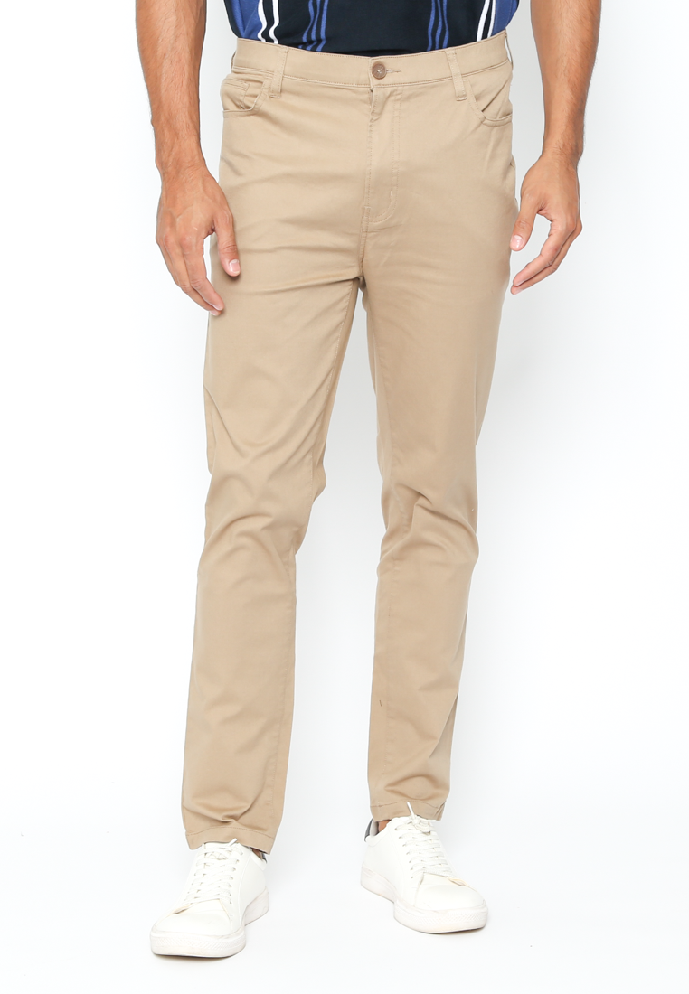 Men's Cream Straight Fit Chino Pants