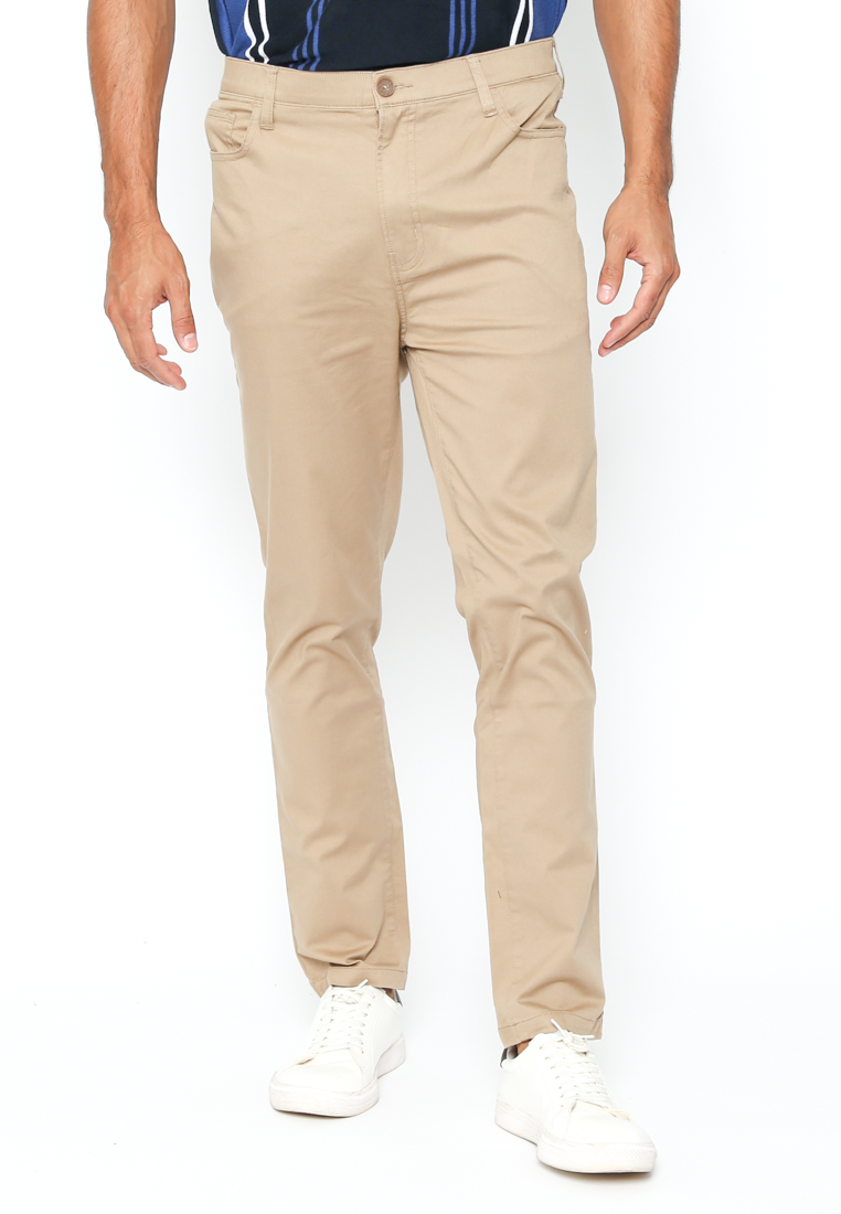 Men's Cream Straight Fit Chino Pants