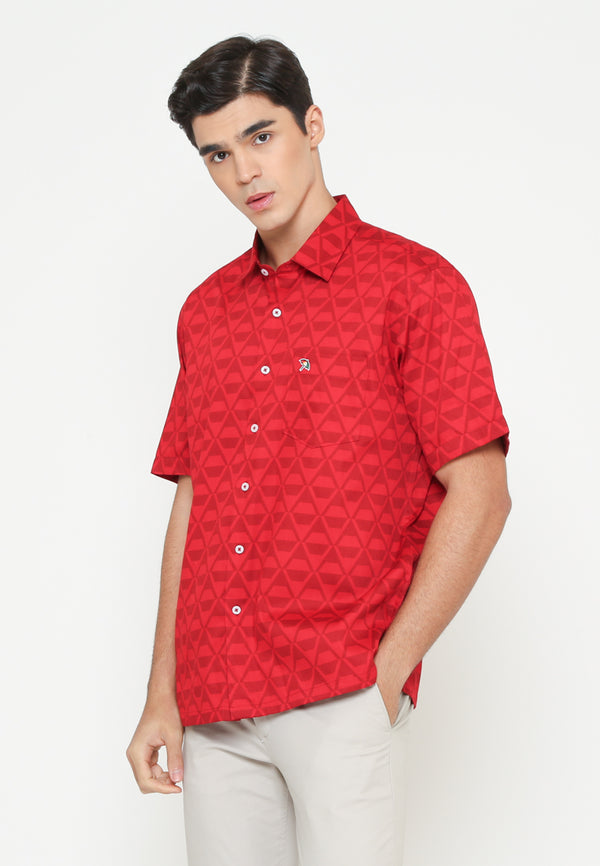 Men's Red Short Sleeve Shirt