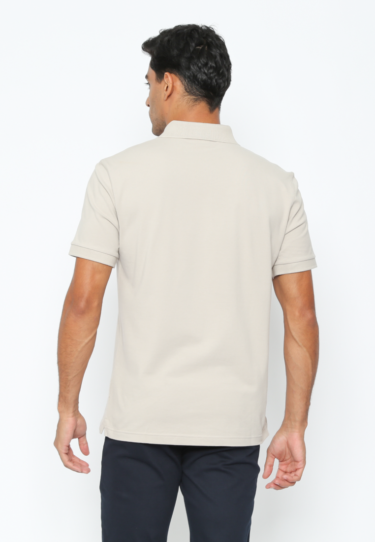 Men's Cream Polo Shirt Modern Fit