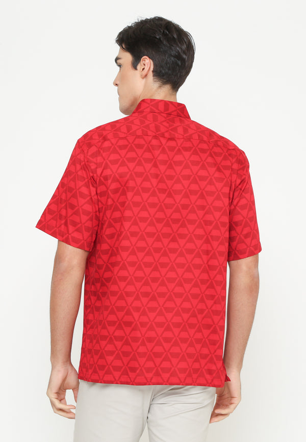 Men's Red Short Sleeve Shirt