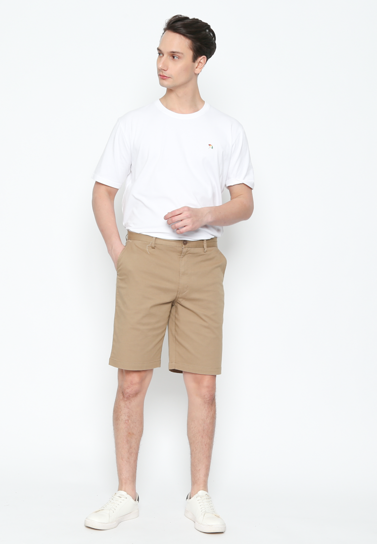 Men'S Cream Bermuda Pants