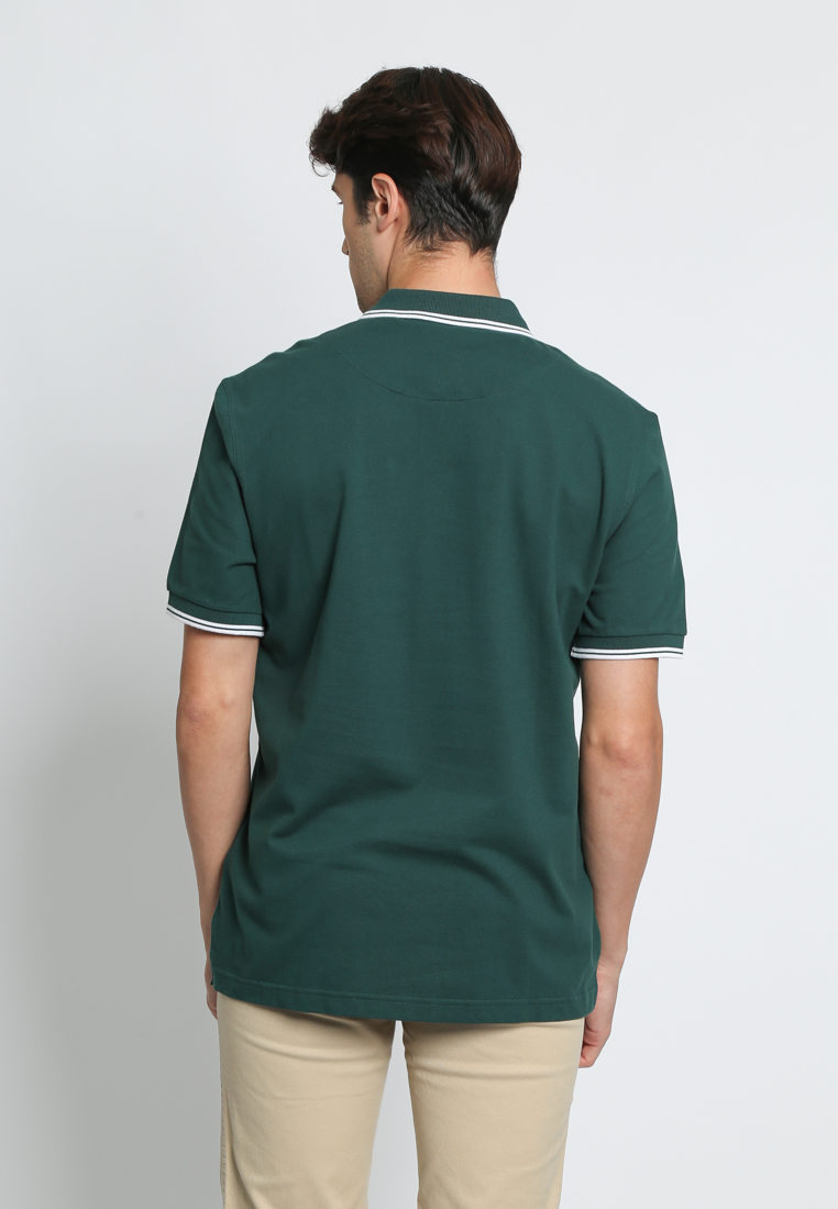 Dark Green Casual Modern Fit Polo Shirt