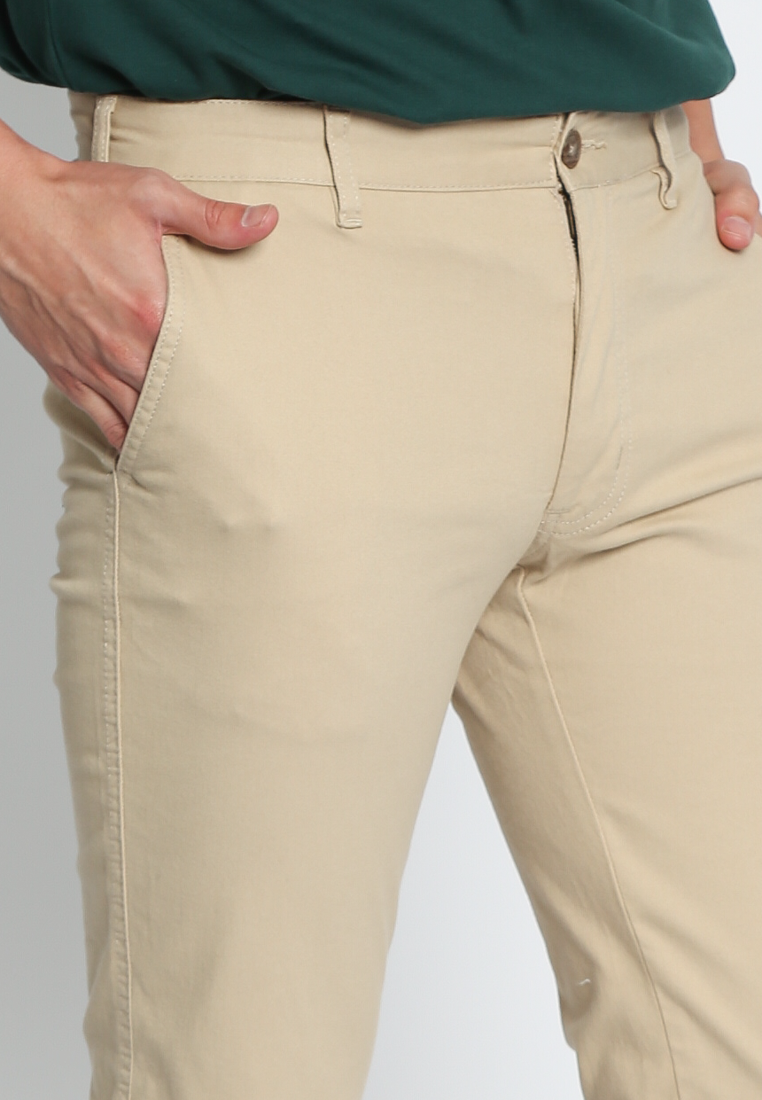 Cream Basic Chinos Pants Regular Fit