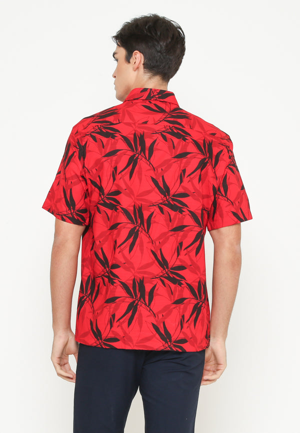 Men's Red Short Sleeve Shirt