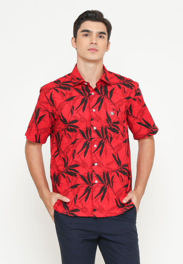 Men's Red Short Sleeve Shirt