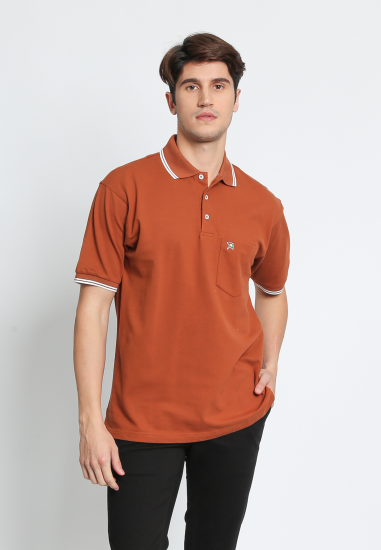 Brown Casual Polo Shirt Regular Fit