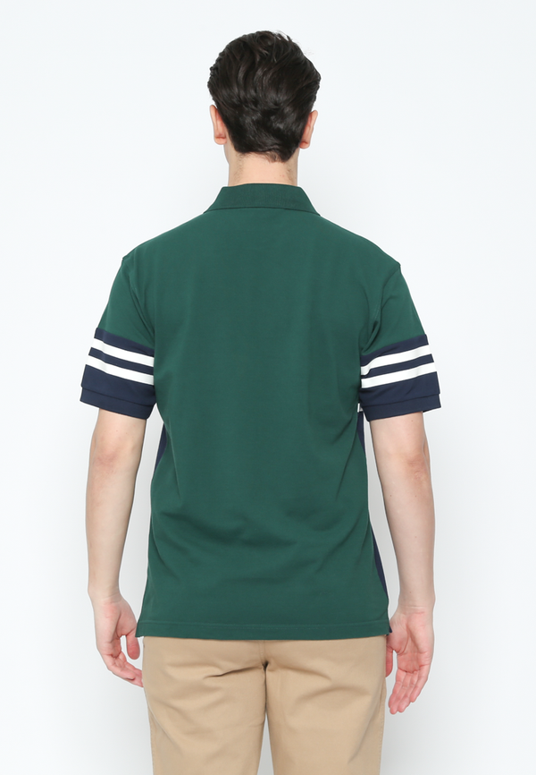 Modern Polo Shirt Short Sleeve Green And Blue Men