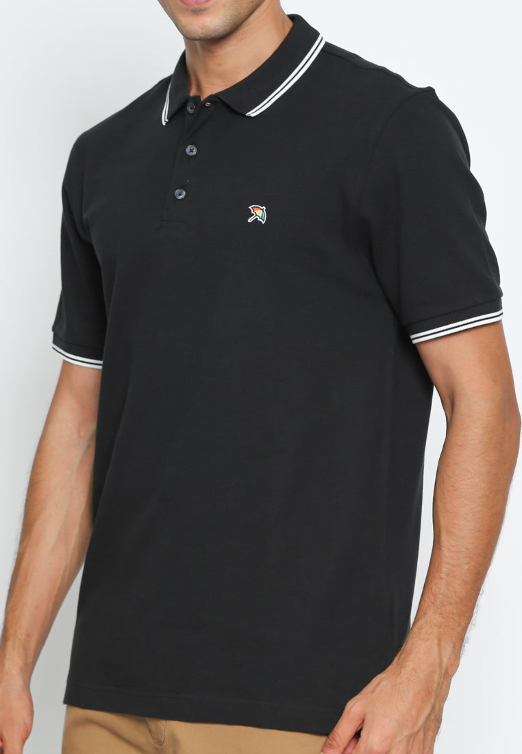 Black Casual Polo Shirt Regular Fit