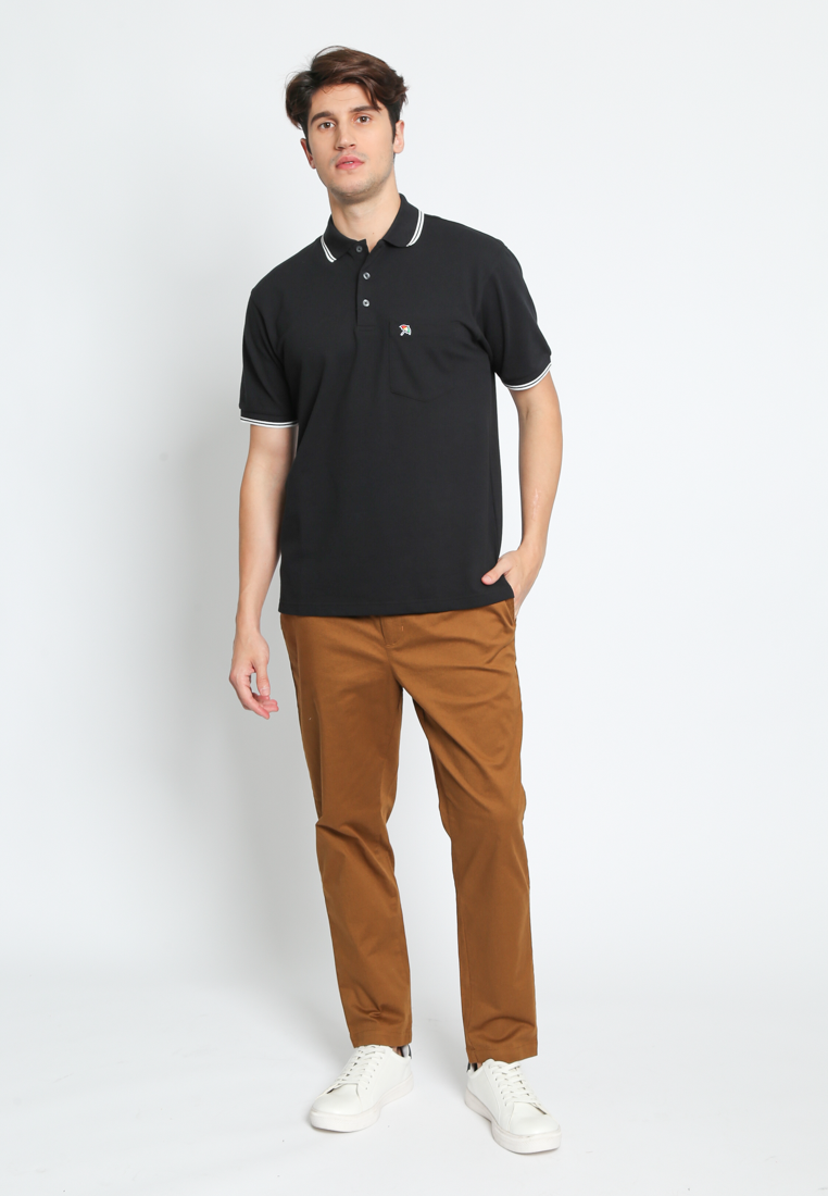 Black Casual Polo Shirt Regular Fit