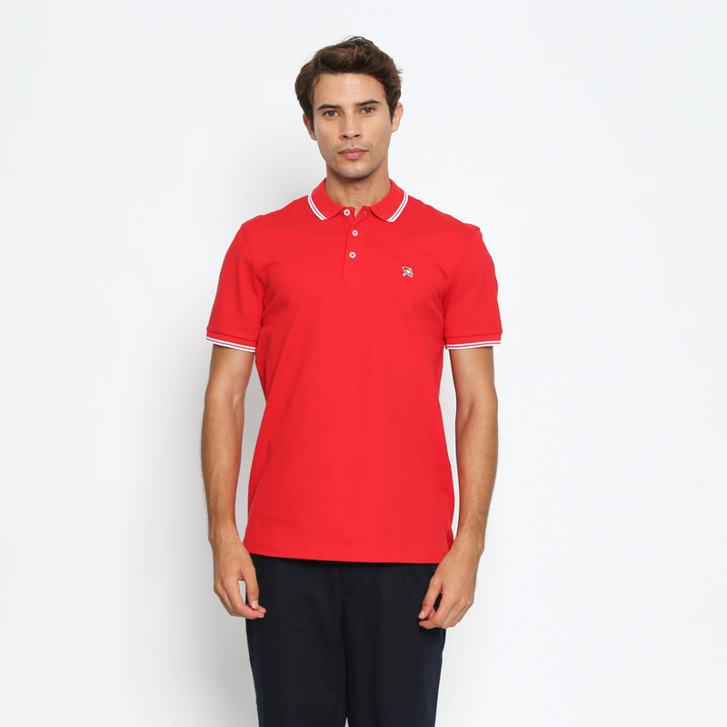 Red Casual Polo Shirt Regular Fit