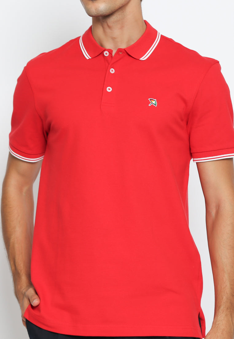 Red Short Sleeve Men's Polo Shirt