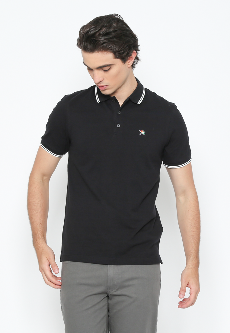 Black Casual Polo Shirt Regular Fit