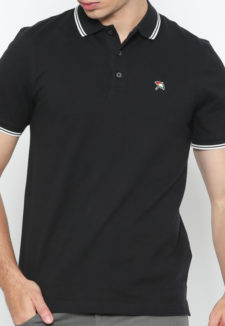 Black Casual Polo Shirt Regular Fit