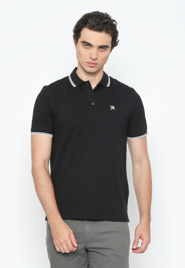 Black Casual Polo Shirt Regular Fit