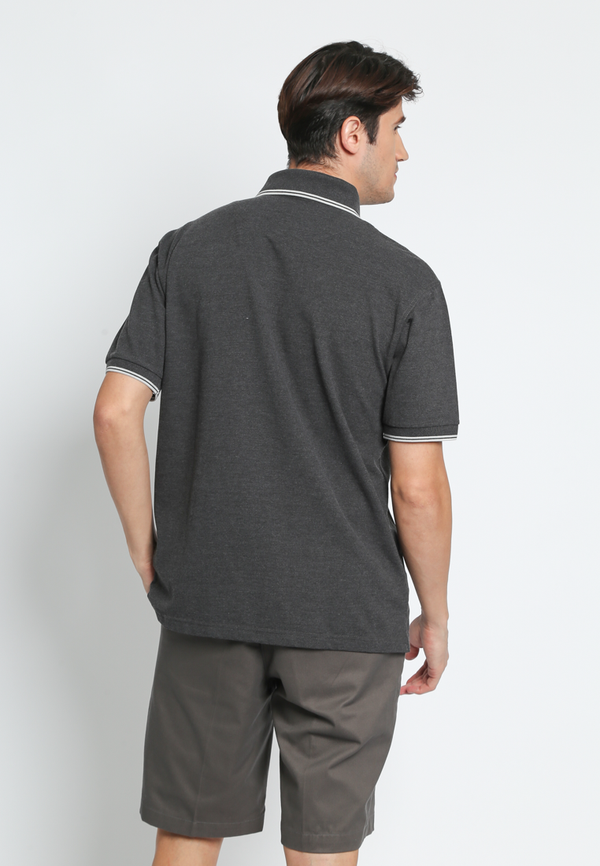 Dark Grey Casual Polo Shirt Regular Fit