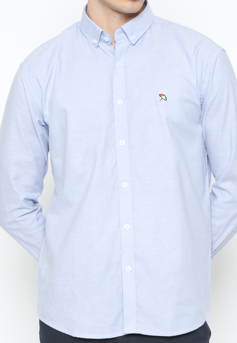 Men's Blue Long Sleeve Shirt