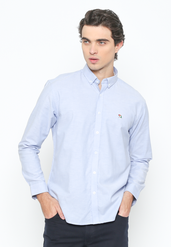 Men's Blue Long Sleeve Shirt