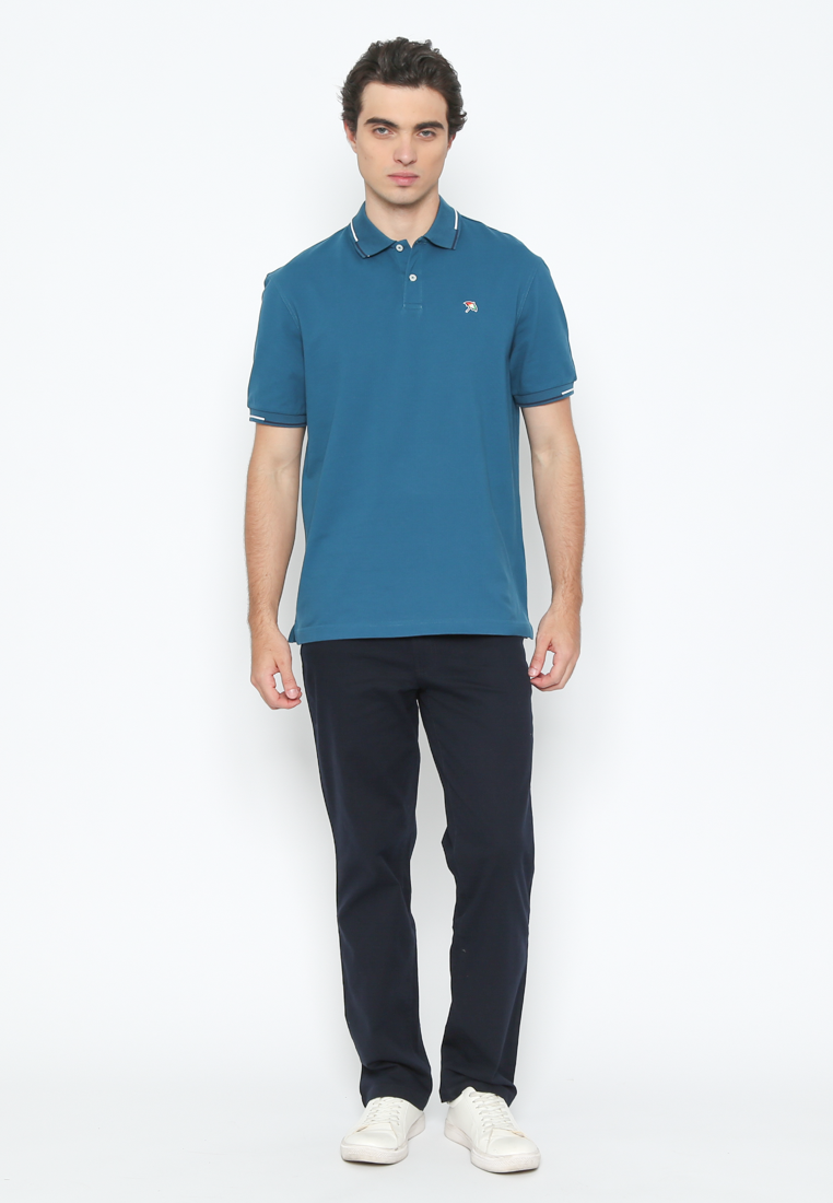 Men's Blue Short Sleeve Polo Shirt