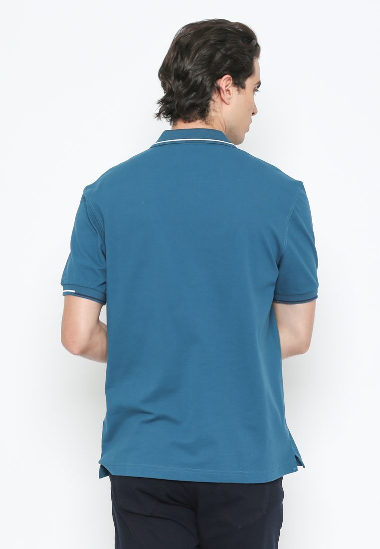 Men's Blue Short Sleeve Polo Shirt