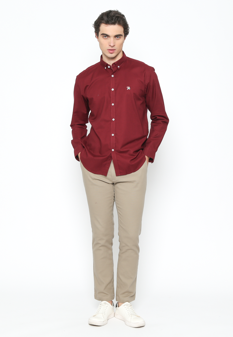 Men's Red Long Sleeve Shirt