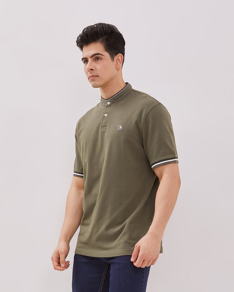 Men's Green Short Sleeve Polo Shirt