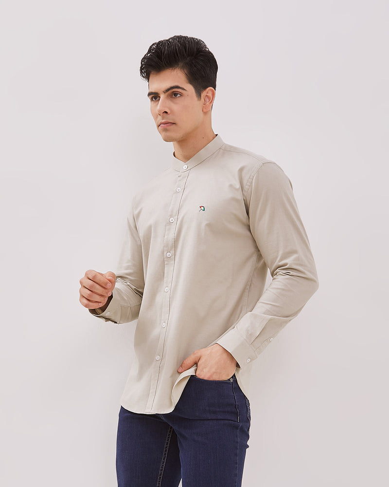 Men's Cream Long Sleeve Shirt