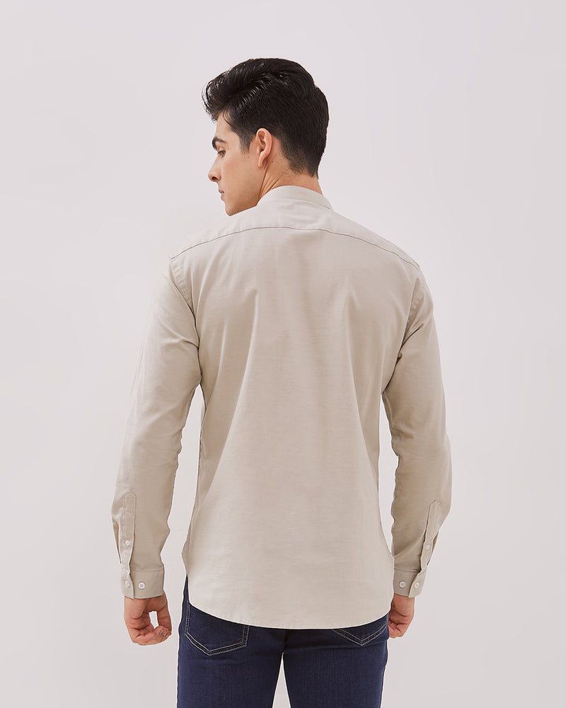Men's Cream Long Sleeve Shirt