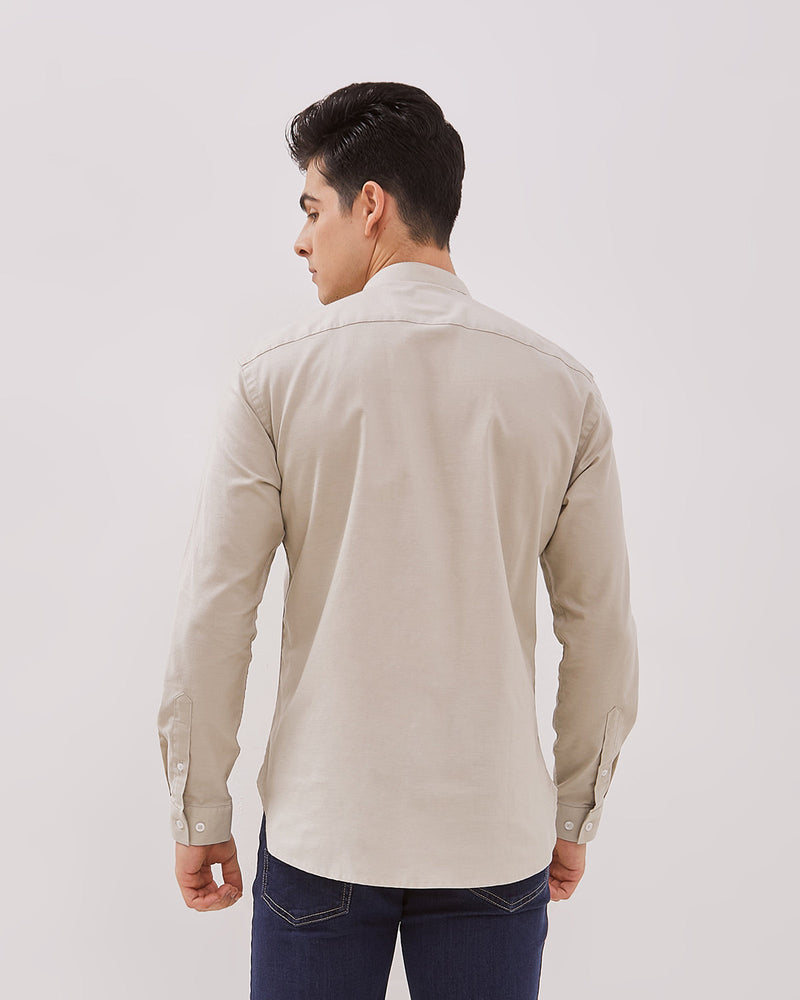 Men's Cream Long Sleeve Shirt
