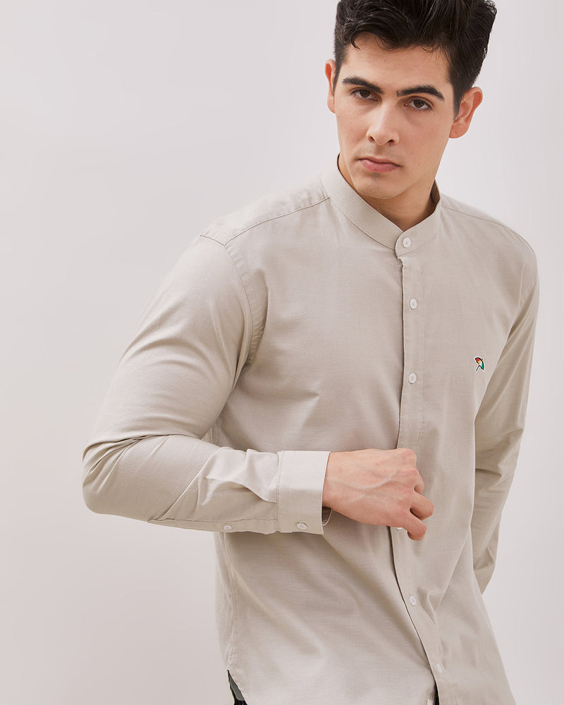 Men's Cream Long Sleeve Shirt